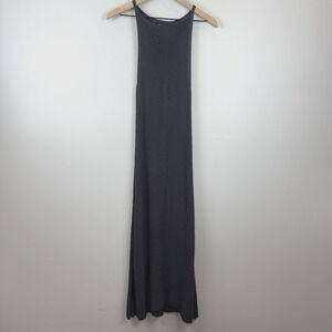 Beulah Style Maxi Sweater Dress Large Gray Sleeveless Stretchy Form Fitting Boho